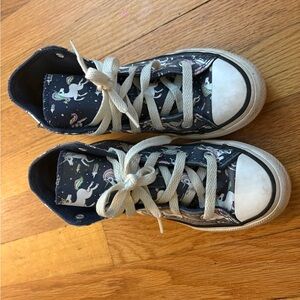 Converse Black and White High-Top Sneakers with Rubber Toe Cap